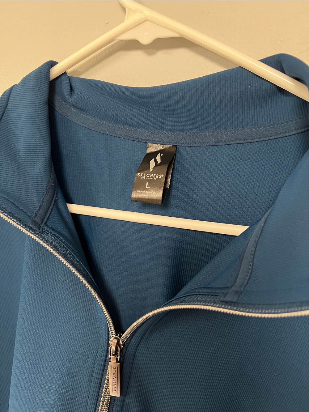 Skechers Teal Blue Quarter-Zip Pullover Hoodie - Picture 2 of 3